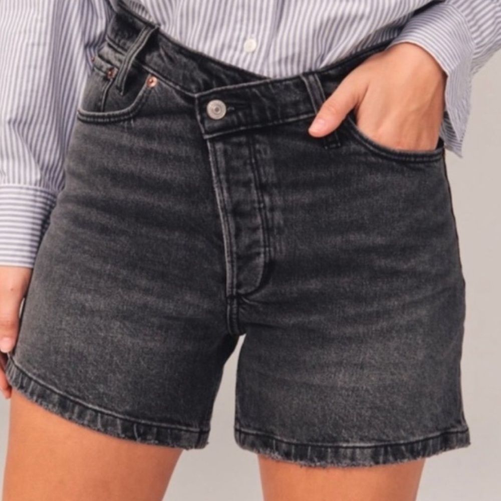 Curve Love High Rise Black Dad Jean Shorts
